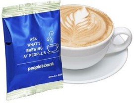 Delicious Instant Cappuccino (Kosher) With Imprinted Packaging - 3" W x 4" H
